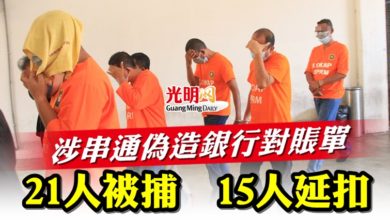 Photo of 涉串通偽造銀行對賬單 21人被捕  15人延扣