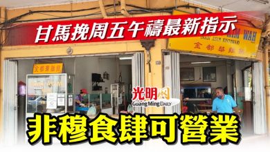 Photo of 甘馬挽周五午禱最新指示 非穆食肆可營業