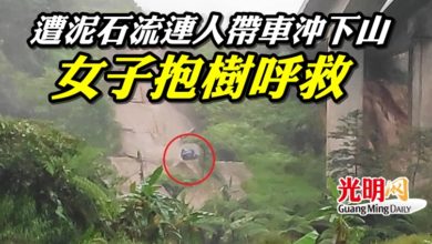 Photo of 遭泥石流連人帶車沖下山   女子抱樹呼救