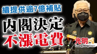 Photo of 首相：續提供逾7億補貼  內閣決定不漲電費