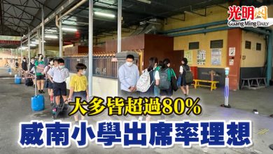 Photo of 大多皆超過80% 威南小學出席率理想