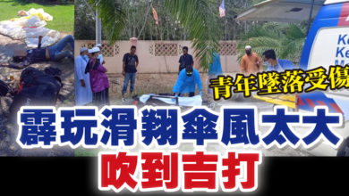 Photo of 霹玩滑翔傘風太大吹到吉打   青年墜落受傷