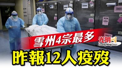 Photo of 昨報12人疫歿  雪州4宗最多