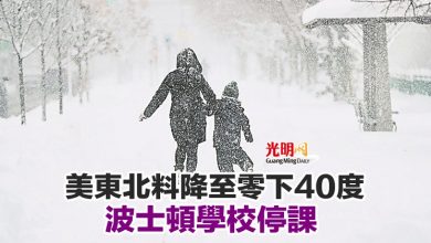 Photo of 美東北料降至零下40度 波士頓學校停課