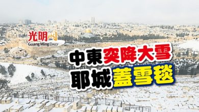 Photo of 中東突降大雪 耶城蓋雪毯