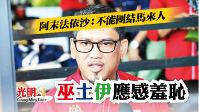 Photo of 阿末法依沙：不能團結馬來人 巫土伊應感羞恥