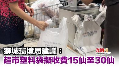 Photo of 獅城環境局建議：超市塑料袋擬收費15仙至30仙