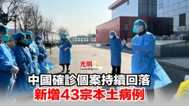 Photo of 中國確診個案持續回落 新增43宗本土病例