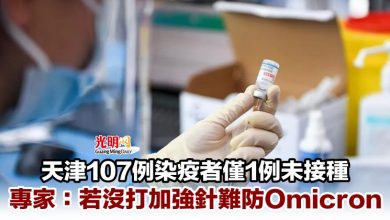 Photo of 天津107例染疫者僅1例未接種 專家：若沒打加強針難防Omicron