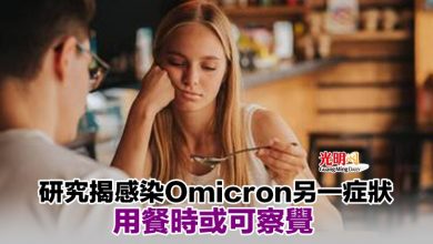 Photo of 研究揭感染Omicron另一症狀 用餐時或可察覺
