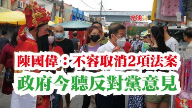 Photo of 陳國偉：不容取消2項法案  政府今聽反對黨意見