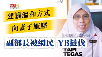 Photo of 建議溫和方式向妻子施壓 副部長被網民 YB撻伐