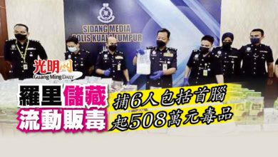 Photo of 羅里儲藏 流動販毒 捕6人包括首腦 起508萬元毒品