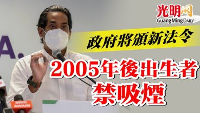 Photo of 政府將頒新法令  2005年後出生者禁吸煙