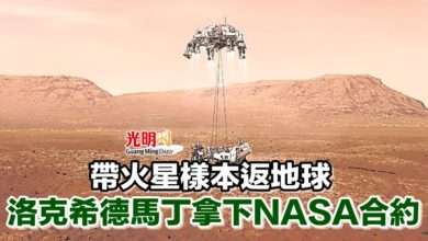 Photo of 帶火星樣本返地球 洛克希德馬丁拿下NASA合約