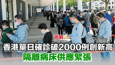 Photo of 香港單日確診破2000例創新高 隔離病床供應緊張