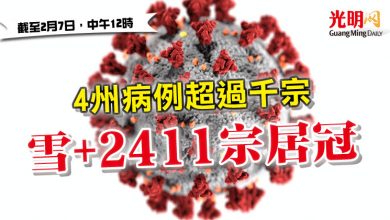 Photo of 【疫情匯報】4州病例超過千宗 雪+2411宗居冠