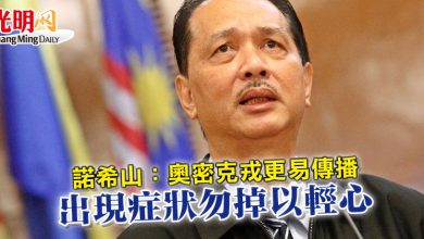 Photo of 諾希山：奧密克戎更易傳播  出現症狀勿掉以輕心