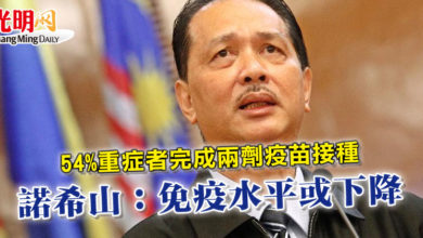 Photo of 54%重症者完成兩劑疫苗接種 諾希山：免疫水平或下降