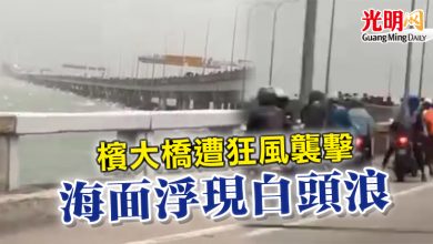 Photo of 檳大橋遭狂風襲擊  海面浮現白頭浪