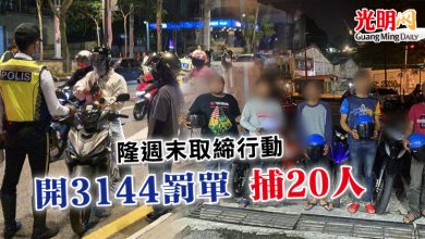 Photo of 隆週末取締行動 開3144罰單 捕20人
