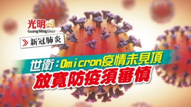 Photo of 世衛：Omicron疫情未見頂 放寬防疫須審慎