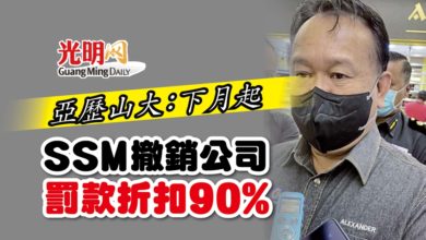 Photo of 亞歷山大：下月起 SSM撤銷公司罰款折扣90%