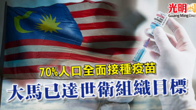 Photo of 70%人口全面接種疫苗 大馬已達世衛組織目標