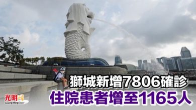 Photo of 獅城新增7806確診 住院患者增至1165人