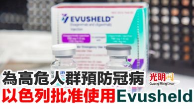Photo of 為高危人群預防冠病 以色列批准使用Evusheld