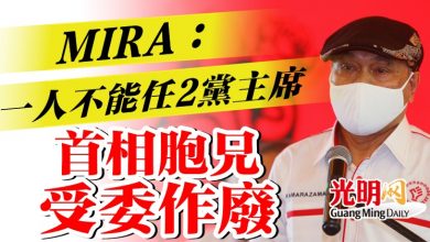 Photo of MIRA：一人不能任2黨主席  首相胞兄受委作廢