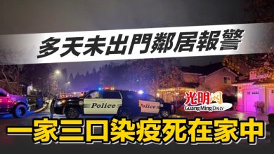 Photo of 多天未出門鄰居報警 一家三口染疫死在家中