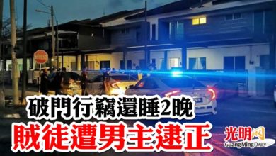 Photo of 破門行竊還睡2晚  賊徒遭男主逮正