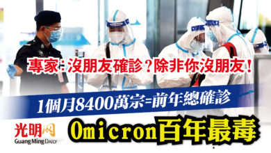 Photo of Omicron百年最毒 1個月8400萬宗=前年總確診