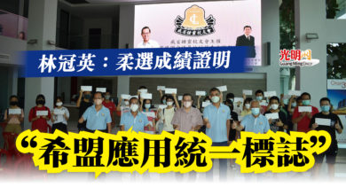 Photo of 林冠英：柔選成績證明  “希盟應用統一標誌”