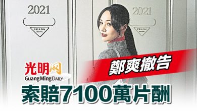 Photo of 索賠7100萬片酬 鄭爽撤告