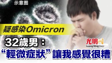 Photo of 疑感染Omicron 32歲男：“輕微症狀”讓我感覺很糟