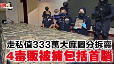 Photo of 走私值333萬大麻圖分拆賣 4毒販被捕包括首腦