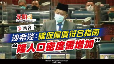 Photo of 【國會】沙希淡：確保屋價符合指南 “隆人口密度需增加”