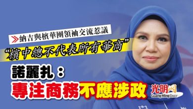 Photo of 【納吉與檳華團領袖交流惹議】“檳中總不代表所有華商” 諾麗扎：專注商務不應涉政