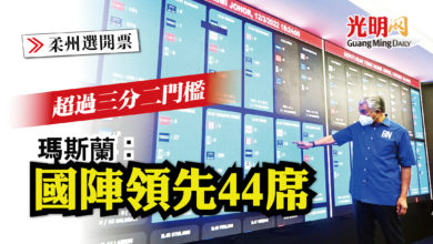 Photo of 【柔州選開票】超過三分二門檻 瑪斯蘭：國陣領先44席