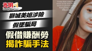 Photo of 獅城美姐涉險假墜騙局 假借賺酬勞揭詐騙手法