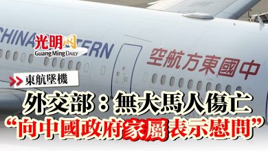 Photo of 【東航墜機】 外交部:無大馬人傷亡 “向中國政府家屬表示慰問”