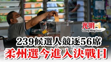 Photo of 239候選人競逐56席  柔州選今進入決戰日