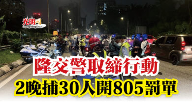 Photo of 隆交警取締行動  2晚捕30人開805罰單