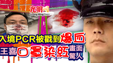 Photo of 入境「PCR被戳到爆血」！王喜口罩染紅畫面驚人