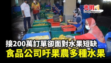 Photo of 接200萬訂單卻面對水果短缺 食品公司吁果農多種水果