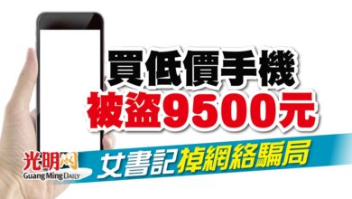 Photo of 買低價手機被盜9500元 女書記掉網絡騙局