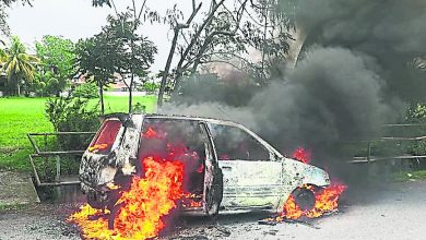 Photo of 怡樂林園路轎車着火