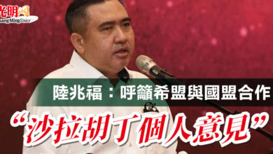 Photo of 陸兆福：呼籲希盟與國盟合作  “沙拉胡丁個人意見”